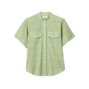 Matin Plaid Short Sleeve Shirt in Green Check Size L